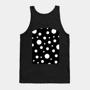 White on Black Polka Dot Pattern Tank Top